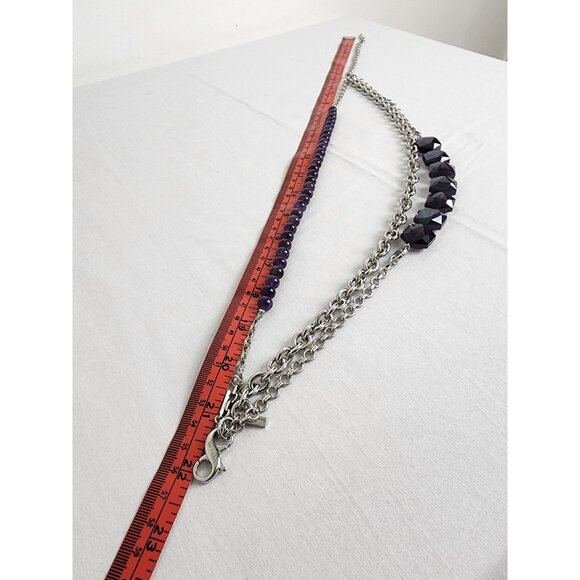 Lia Sophia Layered Amethyst Convertible 5 pc Necklace Sterling Silver - Picture 9 of 16